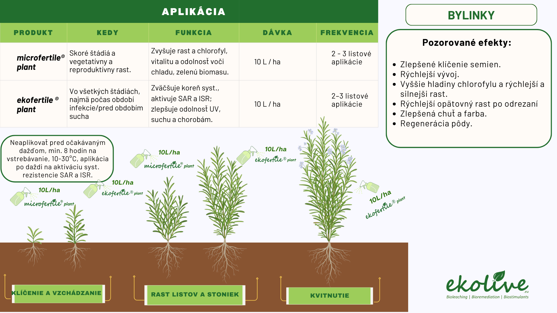 Pôdny biostimulant a prírodné hnojivo ekofertile®plant a  microfertile® plant na bylinky
